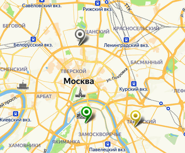 Центры косметологии Реднор на карте Москвы